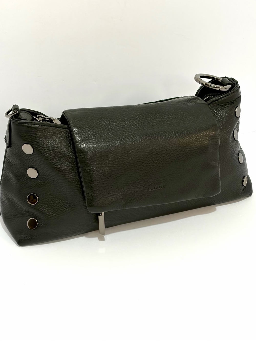 Hammitt VIP Satchel In Black Leather With Gunmetal Hardware EUC - Picture 7 of 14